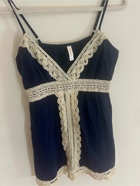 Vintage Boho Y2K Baby Doll Lace Camisole Top Cotton Gauze Fairycore Festival